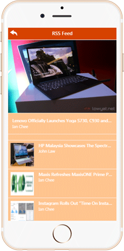 IWH Apps RSS feed feature